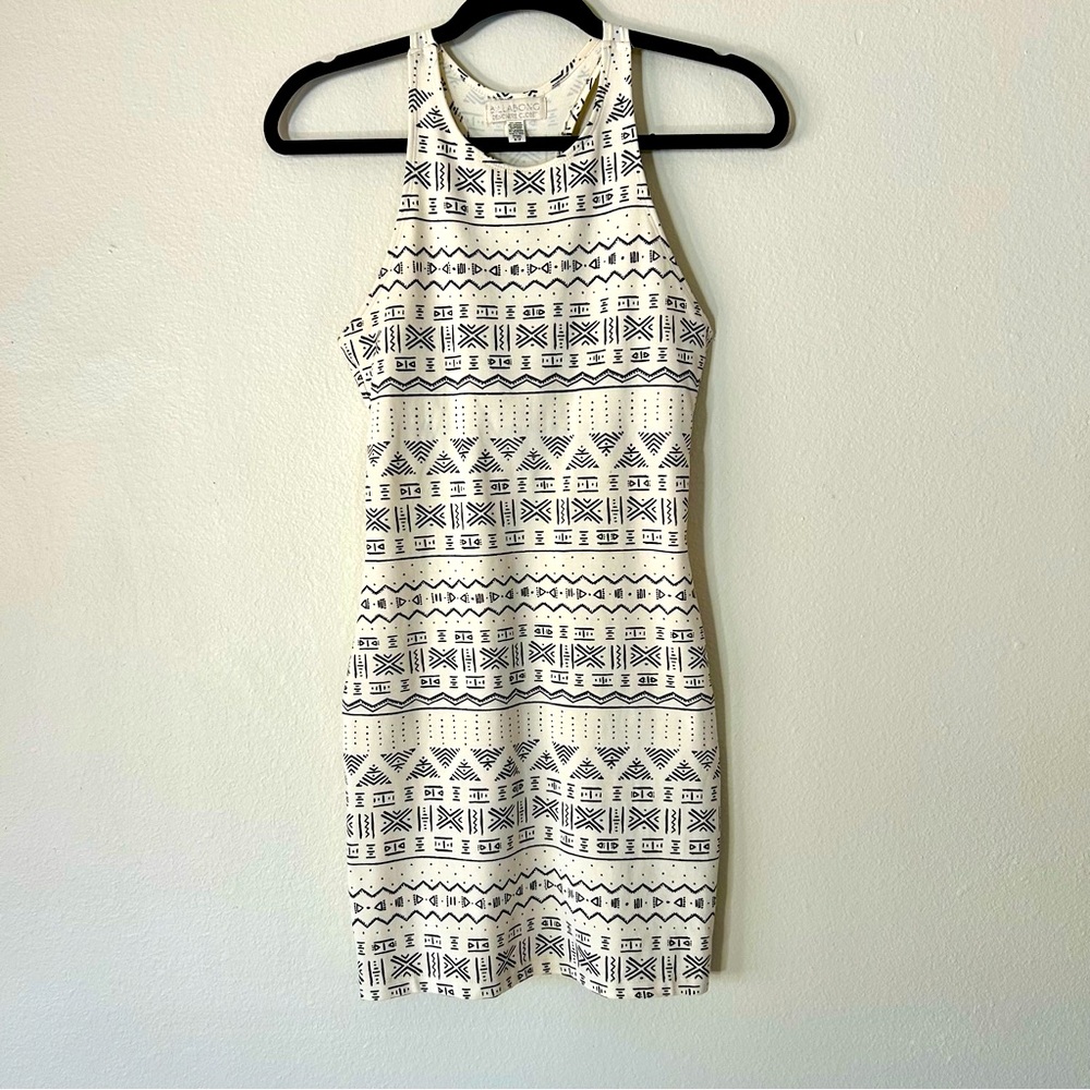 Billabong Bodycon Dress with Black Tribal Pattern